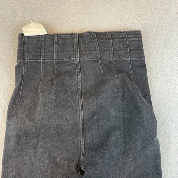 We the Free People Jayde Flare Bell Bottom Jeans Woimens Sz 25 Black Denim - Picture 8 of 12